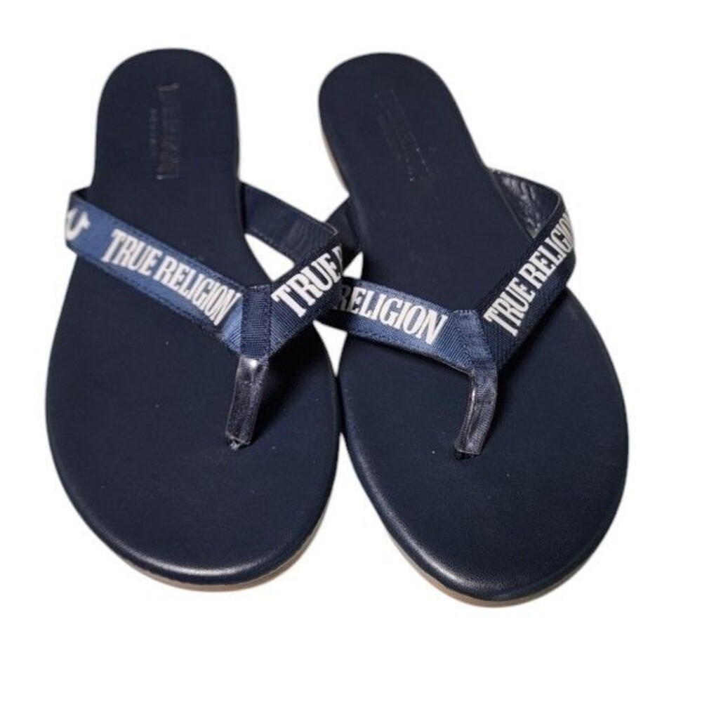 True Religion Navy Blue Sandals Size 9